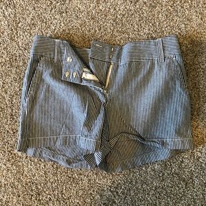 Blue striped dress cargo shorts